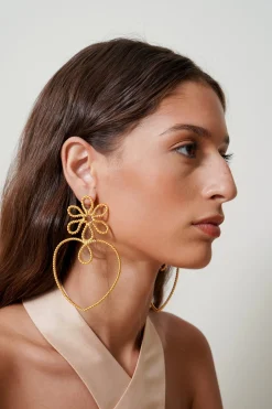 Flower Heart Earrings